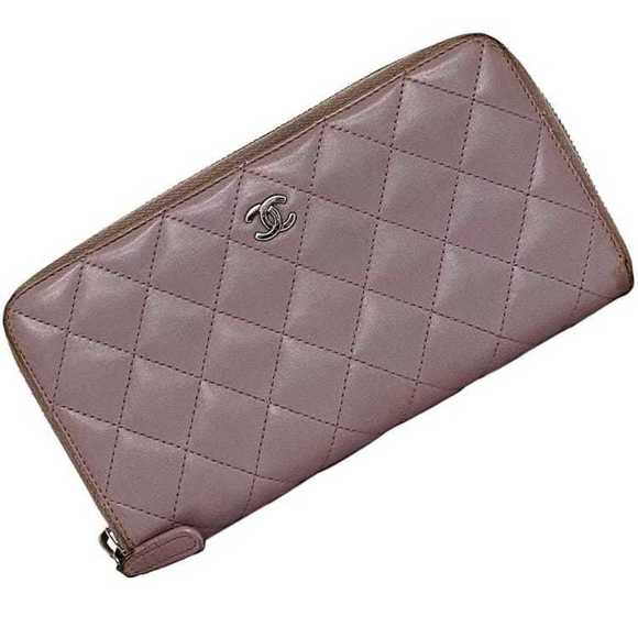 Chanel Round Long Wallet Purple Matelasse Leather Lambskin 16 Series CHANEL Zip - Picture 1 of 10